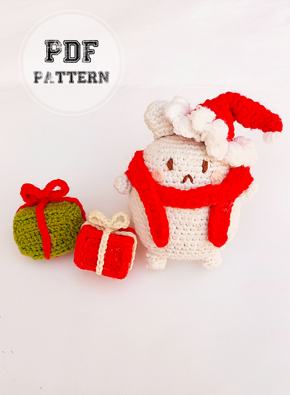 Crochet Christmas Gift Bunny Amigurumi PDF Pattern (2)