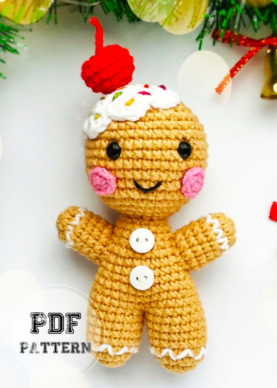 Crochet Easy Gingerbread Man Amigurumi PDF Pattern (2)