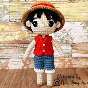 Crochet Luffy One Piece Doll PDF Amigurumi Pattern (1)