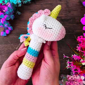 Crochet Unicorn Rattle PDF Free Amigurumi Pattern (2)