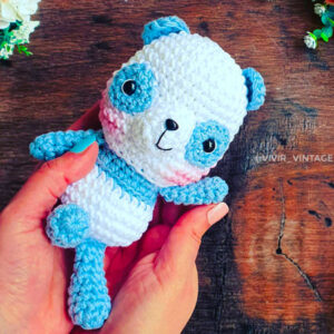 Cute Crochet Blue Panda PDF Amigurumi Pattern (1)