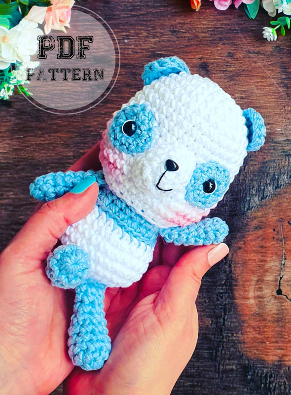 Cute Crochet Blue Panda PDF Amigurumi Pattern (2)