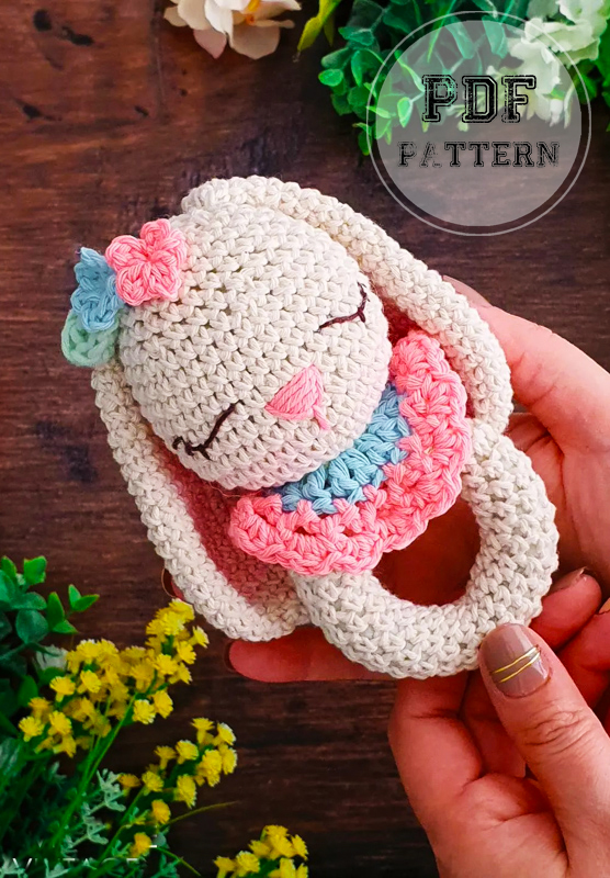 Cute Rattle Bunny Amigurumi Crochet PDF Pattern