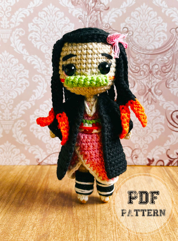 Nezuko Chan Crochet Doll Amigurumi PDF Pattern (2)