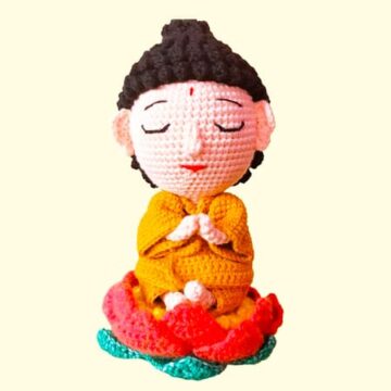 Crochet Buddha with Lotus Throne Amigurumi PDF Pattern (3)