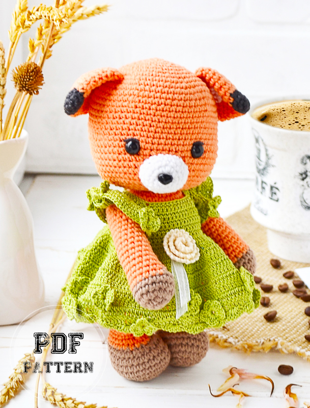 Crochet Fox Doll Dress Amigurumi PDF Free Pattern (1)