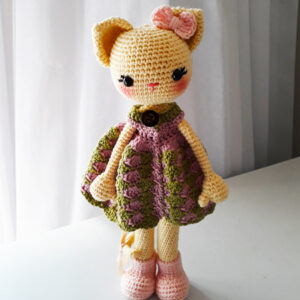 Crochet Kitty Doll with Dress Amigurumi PDF Pattern (1)