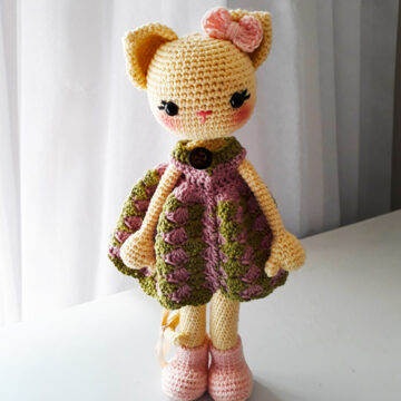 Crochet Kitty Doll with Dress Amigurumi PDF Pattern (1)