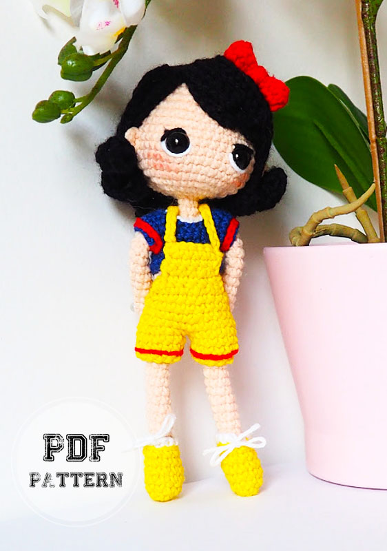 Easy Snow White Princess Crochet Amigurumi PDF Pattern (1)