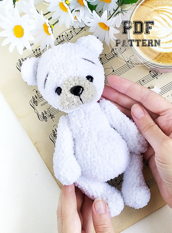 White Crochet Bear Tuffy Amigurumi PDF Pattern (1)