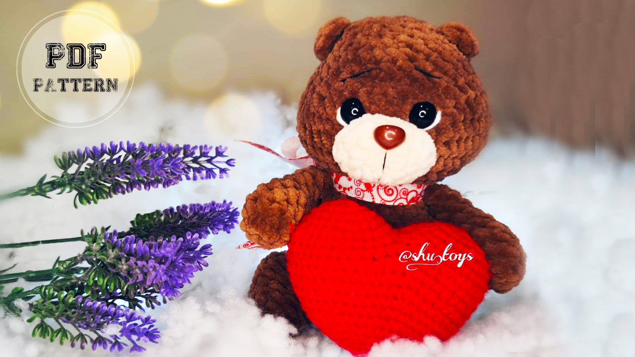Bear with Heart Crochet Amigurumi PDF Pattern (2)