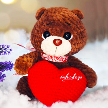 Bear with Heart Crochet Amigurumi PDF Pattern (3)