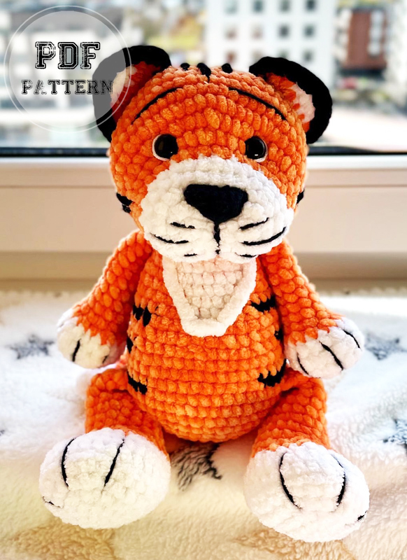 Big Plush Crochet Tiger Amigurumi PDF Pattern (2)