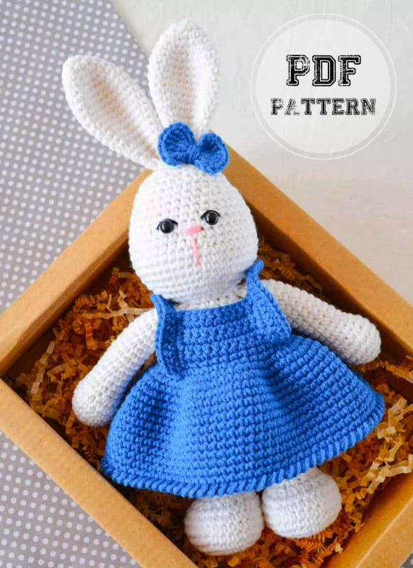 Bunny in Blue Dress Amigurumi PDF Pattern (2)