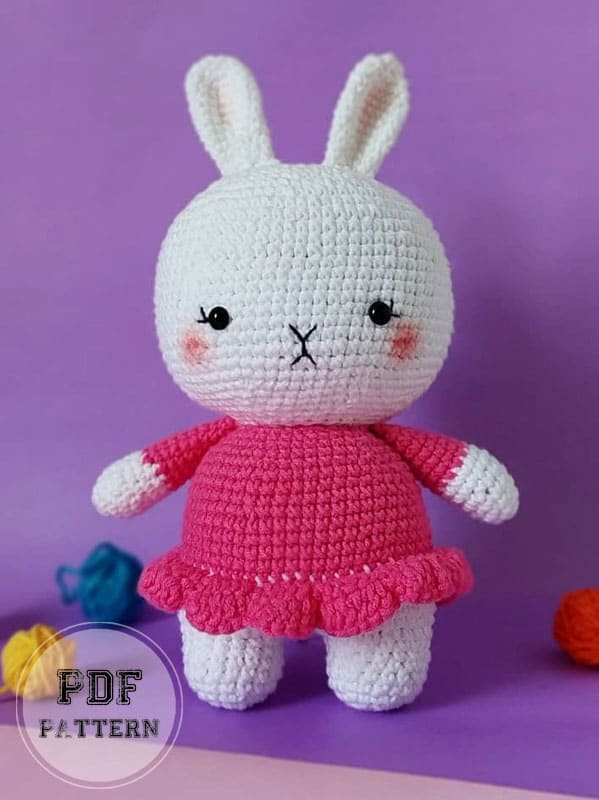 Bunny in Red Dress PDF Amigurumi Pattern (1)