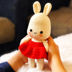 Bunny in red Dress Crochet Amigurumi PDF Pattern (2)