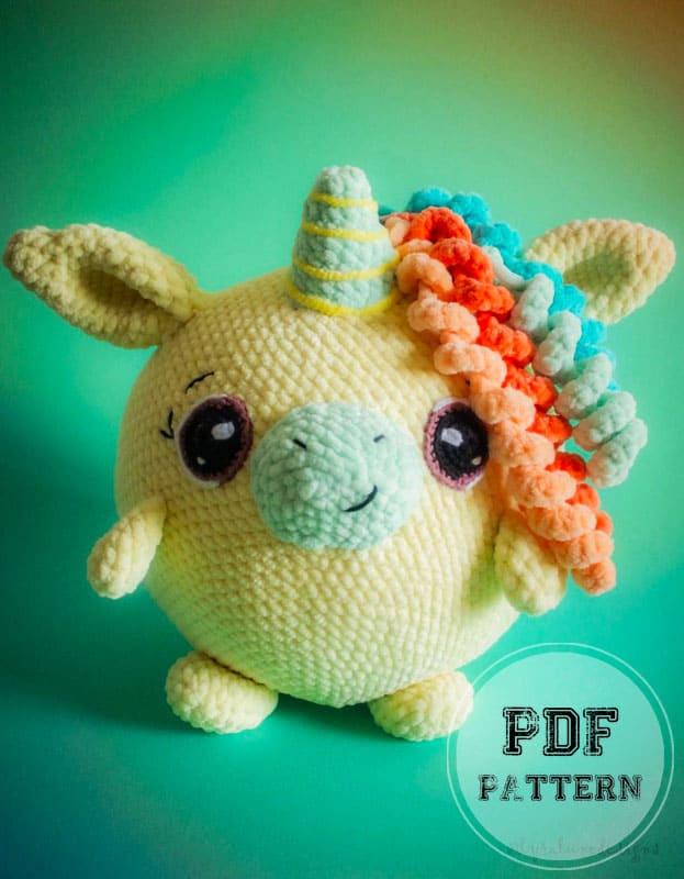 Chubby Rainbow Unicorn PDF Amigurumi Pattern (2)