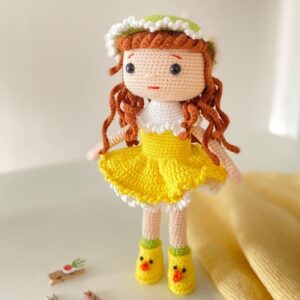 Crochet Doll with dress and hat Amigurumi PDF Pattern