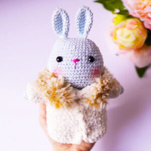 Cute Bunny with Crochet Coat PDF Amigurumi Pattern (1)