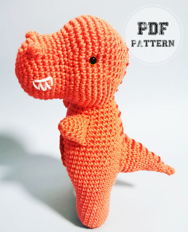 Easy Crochet Dinosaur Amigurumi PDF Pattern