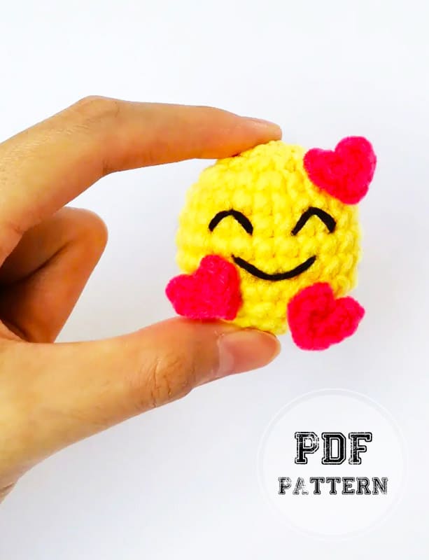 Easy Crochet Emoji Keychain PDF Pattern