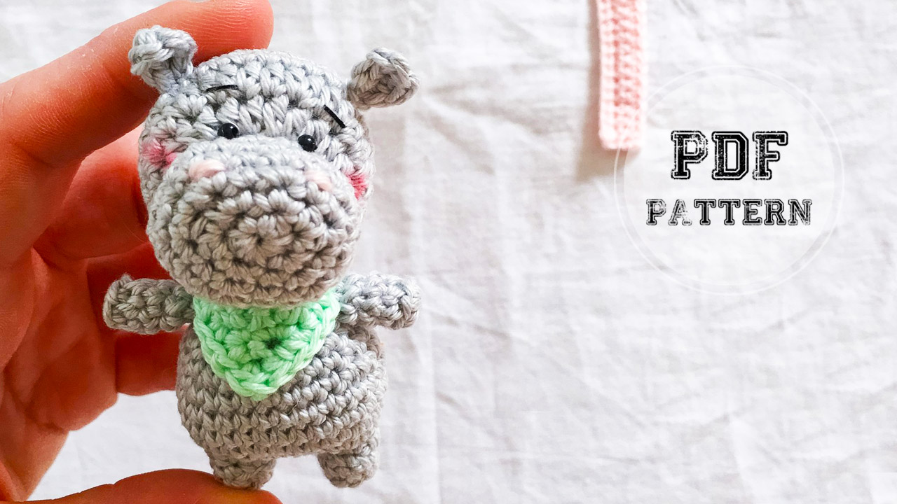 Hippo Crochet Keychain PDF Amigurumi Pattern (3)