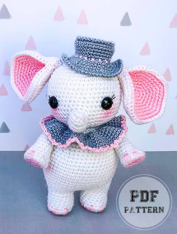 Luffy Crochet Elephant Amigurumi PDF Pattern (2)