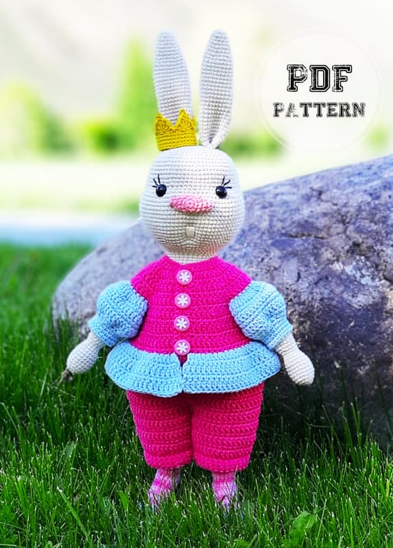 Pink Nose Crochet Bunny Amigurumi PDF Pattern (3)