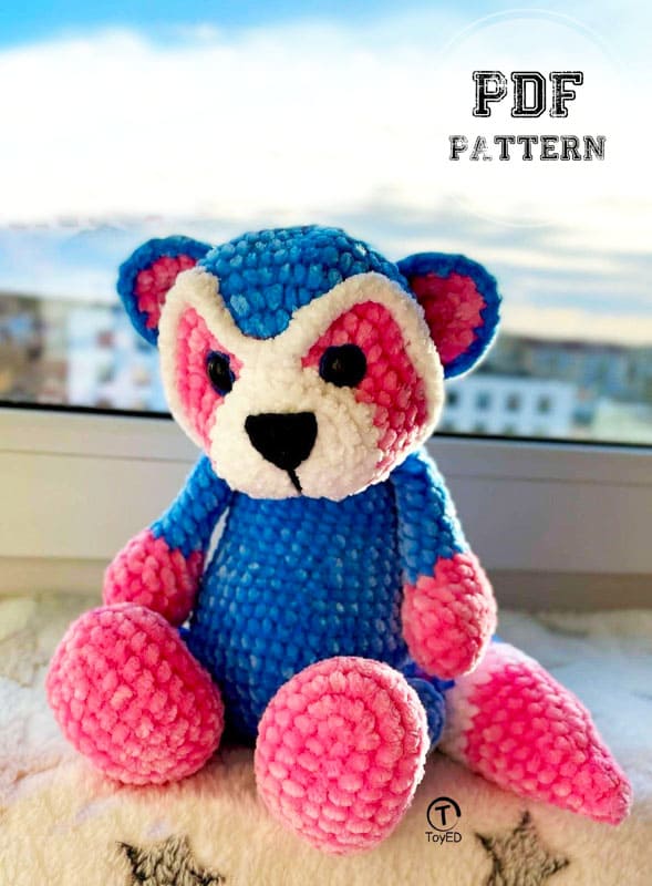 Plush Blue Raccoon Amigurumi PDF Pattern (2)