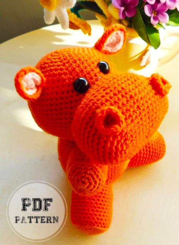 Red Hippo Amigurumi Crochet PDF Pattern (2)