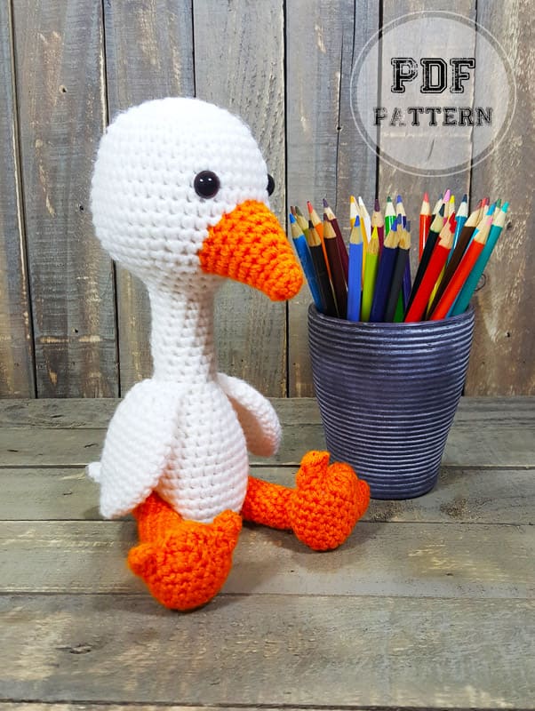 Amigurumi Cute White Goose PDF Crochet Pattern (2)