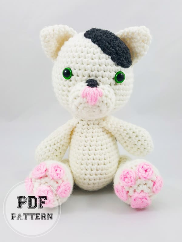 Amigurumi White Cat Crochet PDF Pattern (2)