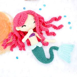 Ariel Crochet Mermaid Doll PDF Amigurumi Pattern (1)