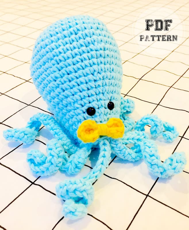 Blue Crochet Octopus Amigurumi PDF Free Pattern (2)