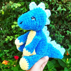 Blue Plush Dinosaur Amigurumi PDF Free Pattern (1)