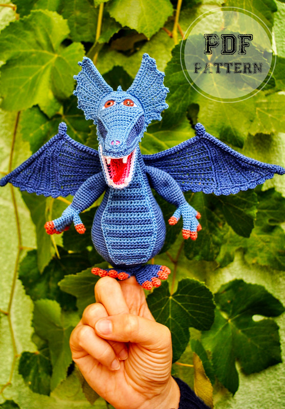 Crochet Advanced Blue Dragon Amigurumi PDF Pattern (2)