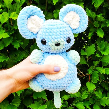 Crochet Blue Mouse Amigurumi PDF Pattern