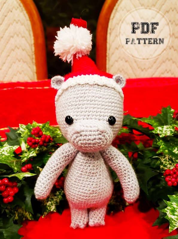 Crochet Christmas Hippo PDF Amigurumi Free Pattern (2)