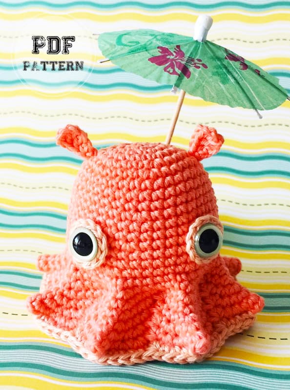 Crochet Octopus with Umbrella Amigurumi PDF Pattern (2)