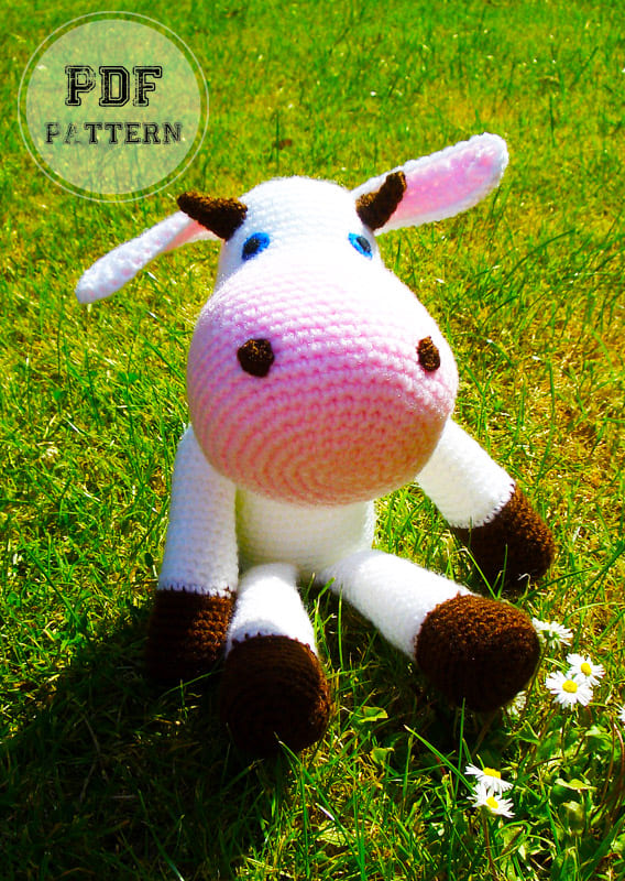Pink Muzzle Amigurumi Cow Crochet PDF Pattern
