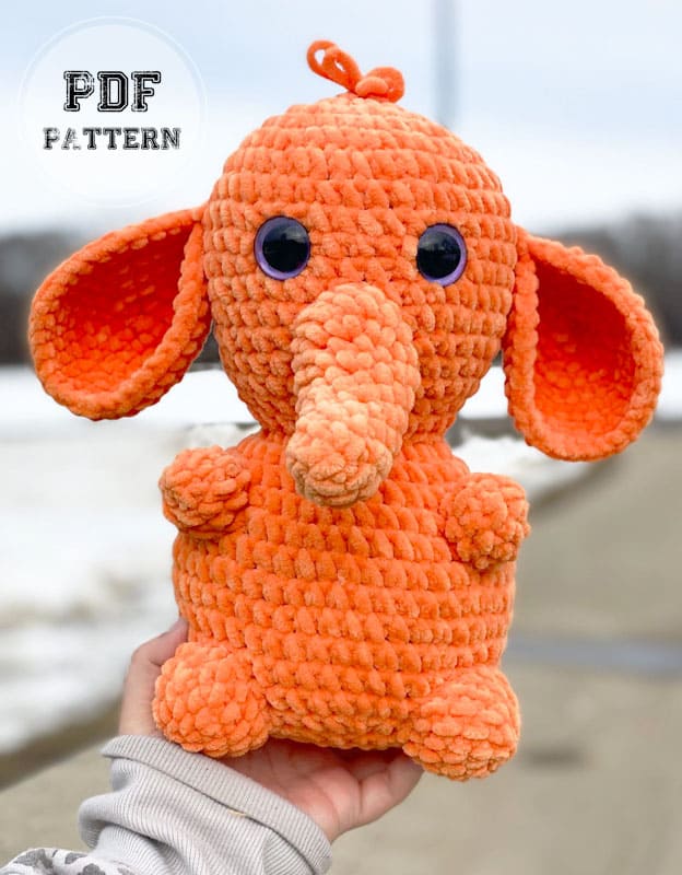 Plush Crochet Elephant PDF Amigurumi Free Pattern (2)