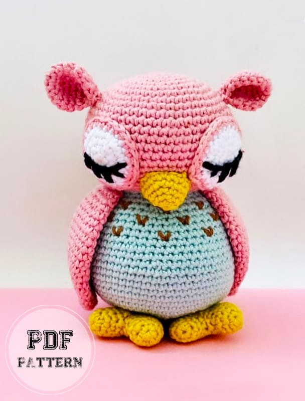 Sleepy Owl Crochet Amigurumi PDF Pattern (2)