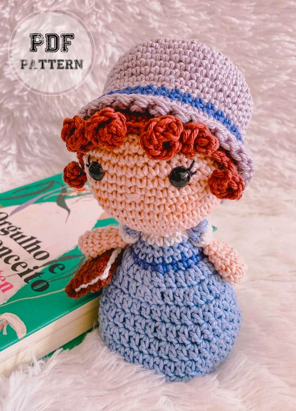 Austen Crochet Doll with Hat Amigurumi PDF Pattern (2)