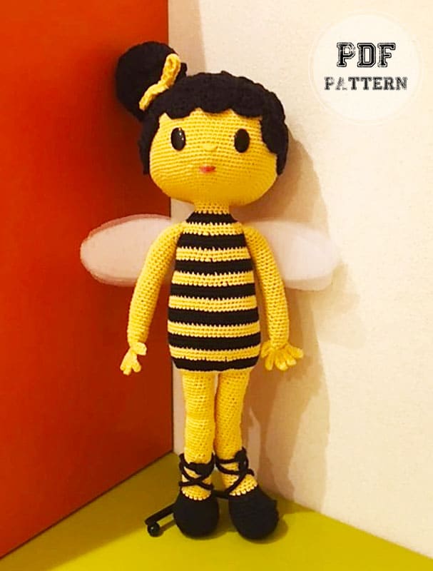 Ballerina Bee Crochet Doll Amigurumi PDF Pattern (2)