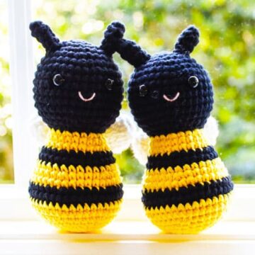 Black Beginner Crochet Bee Amigurumi PDF Pattern (1)