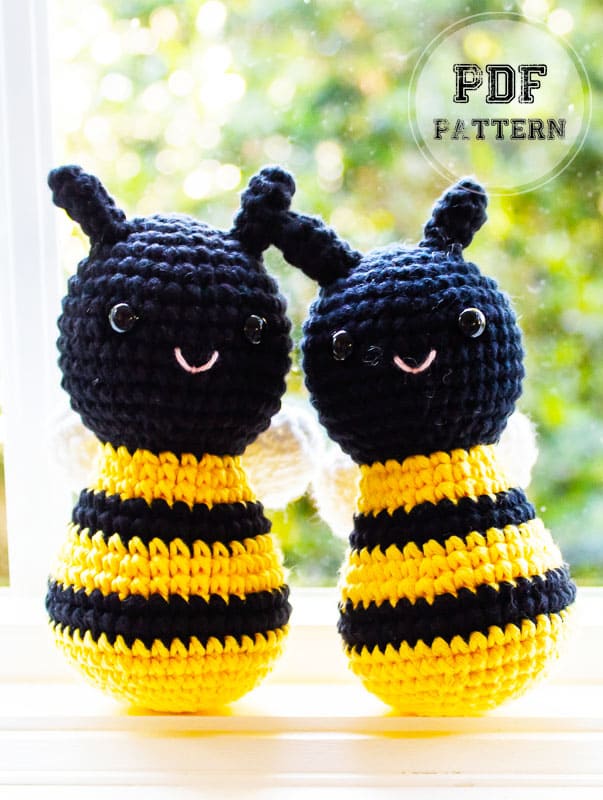 Black Beginner Crochet Bee Amigurumi PDF Pattern (2)