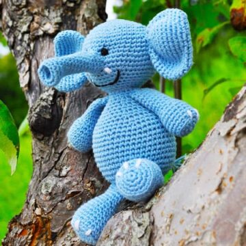 Cute Blue Crochet Elephant Amigurumi PDF Pattern (1)