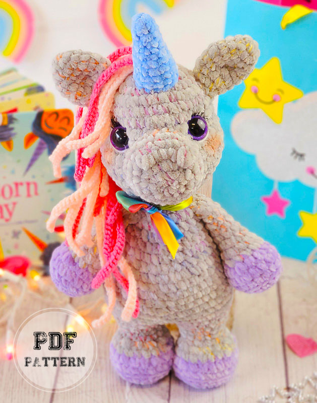 Cute Plush Unicorn Crochet Amigurumi PDF Pattern (2)