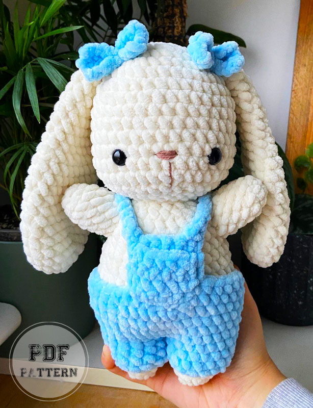 Crochet Bunny in Overalls Free PDF Pattern