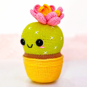 Crochet Cactus with Flower Free PDF Pattern (1)